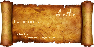 Lamm Anna névjegykártya