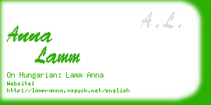 anna lamm business card